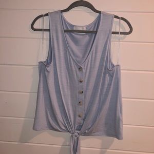 French Grey Semi-cropped Tank Top